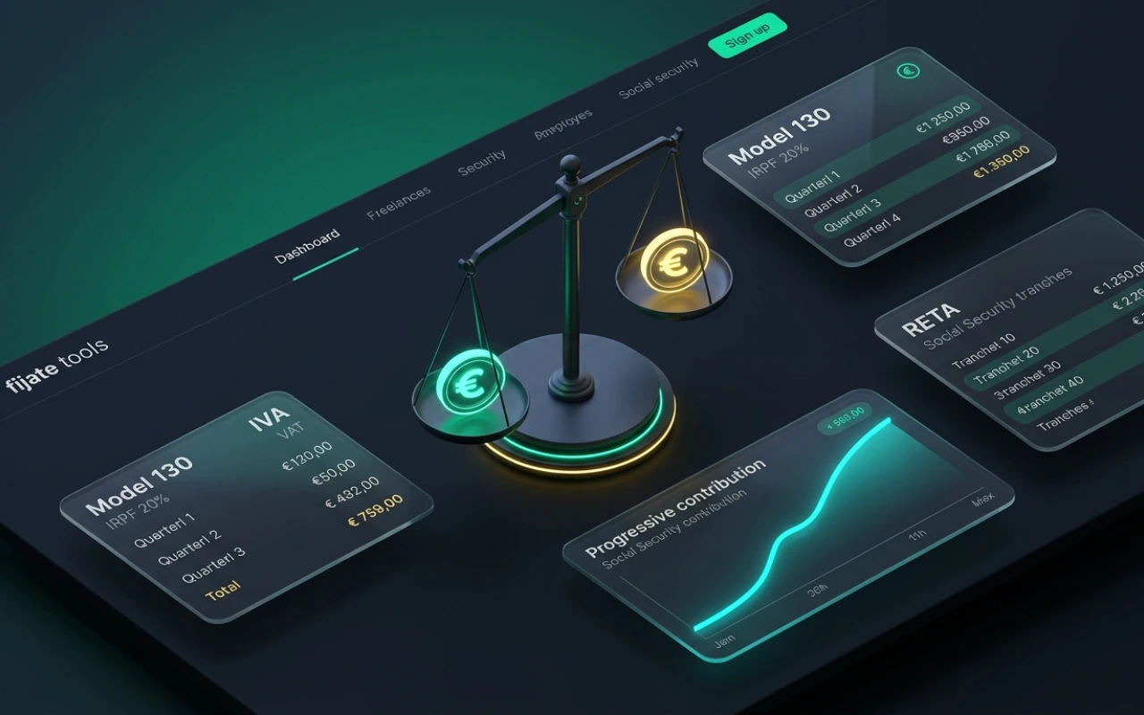 Calculadora de cuota de autónomos e IRPF trimestral