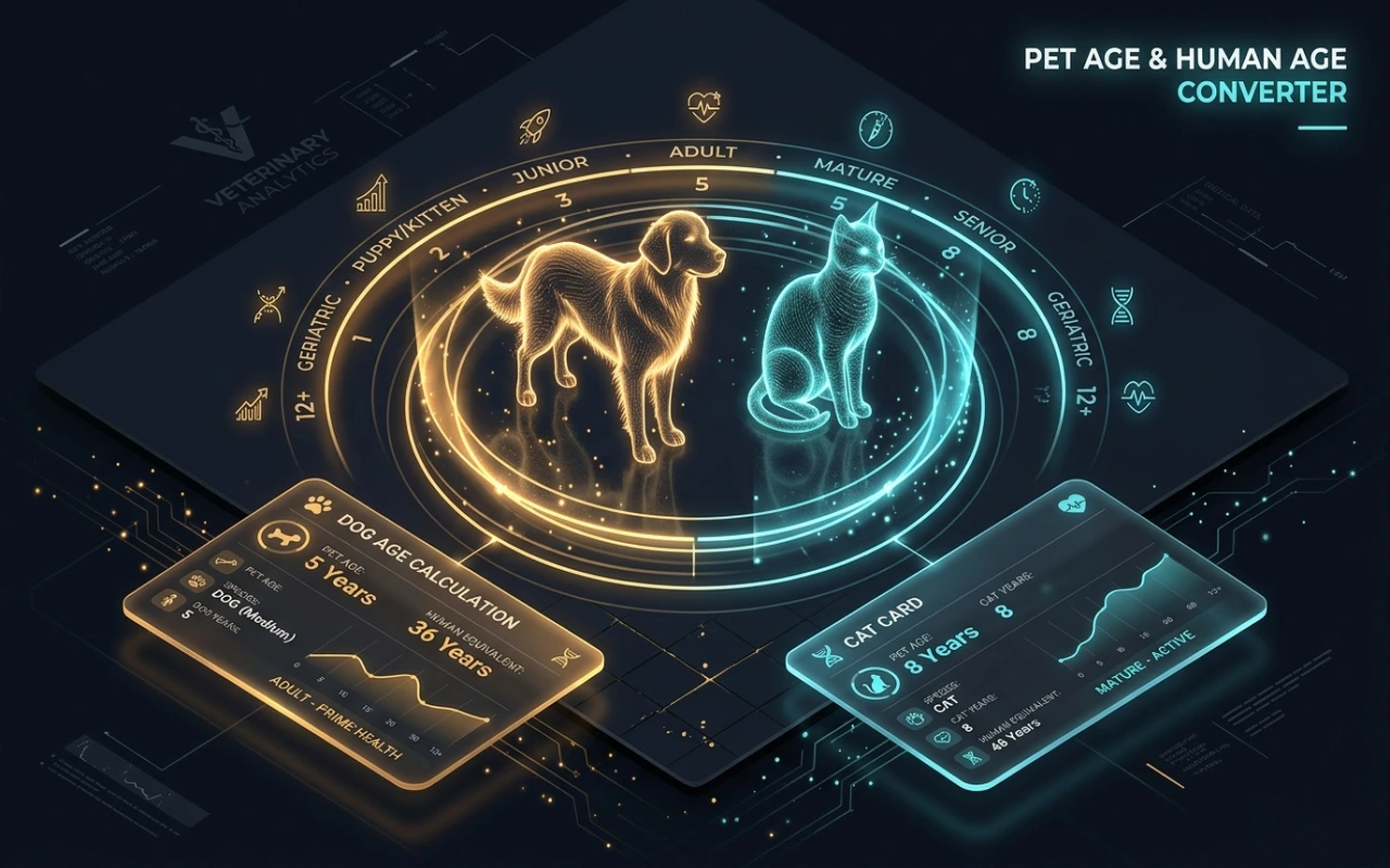 Calculadora de edad de perros y gatos a años humanos