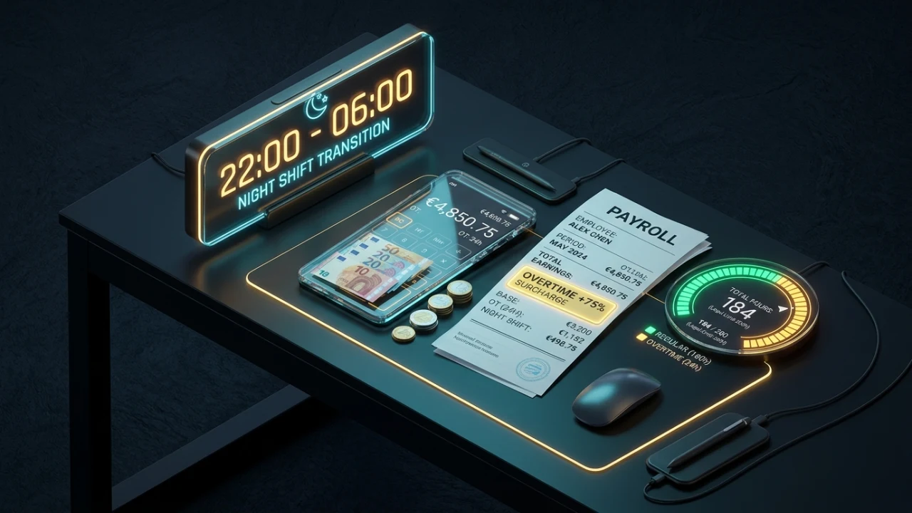 Calculadora de horas extraordinarias y nocturnidad