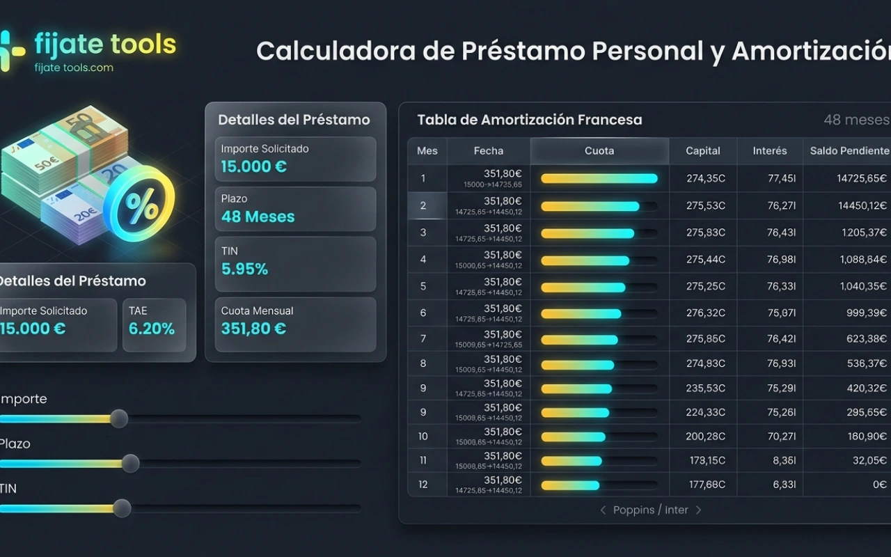 Calculadora de préstamos e hipotecas