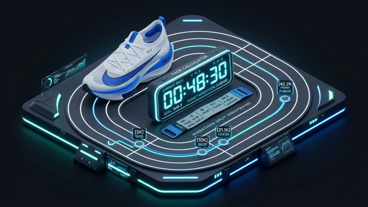 Calculadora de ritmo de carrera, tiempos de paso y splits para runners