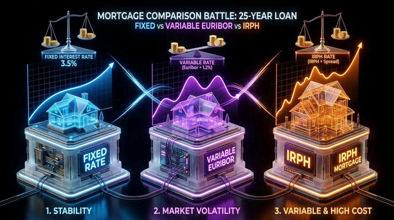 Comparador histórico: Hipoteca fija vs variable vs IRPH