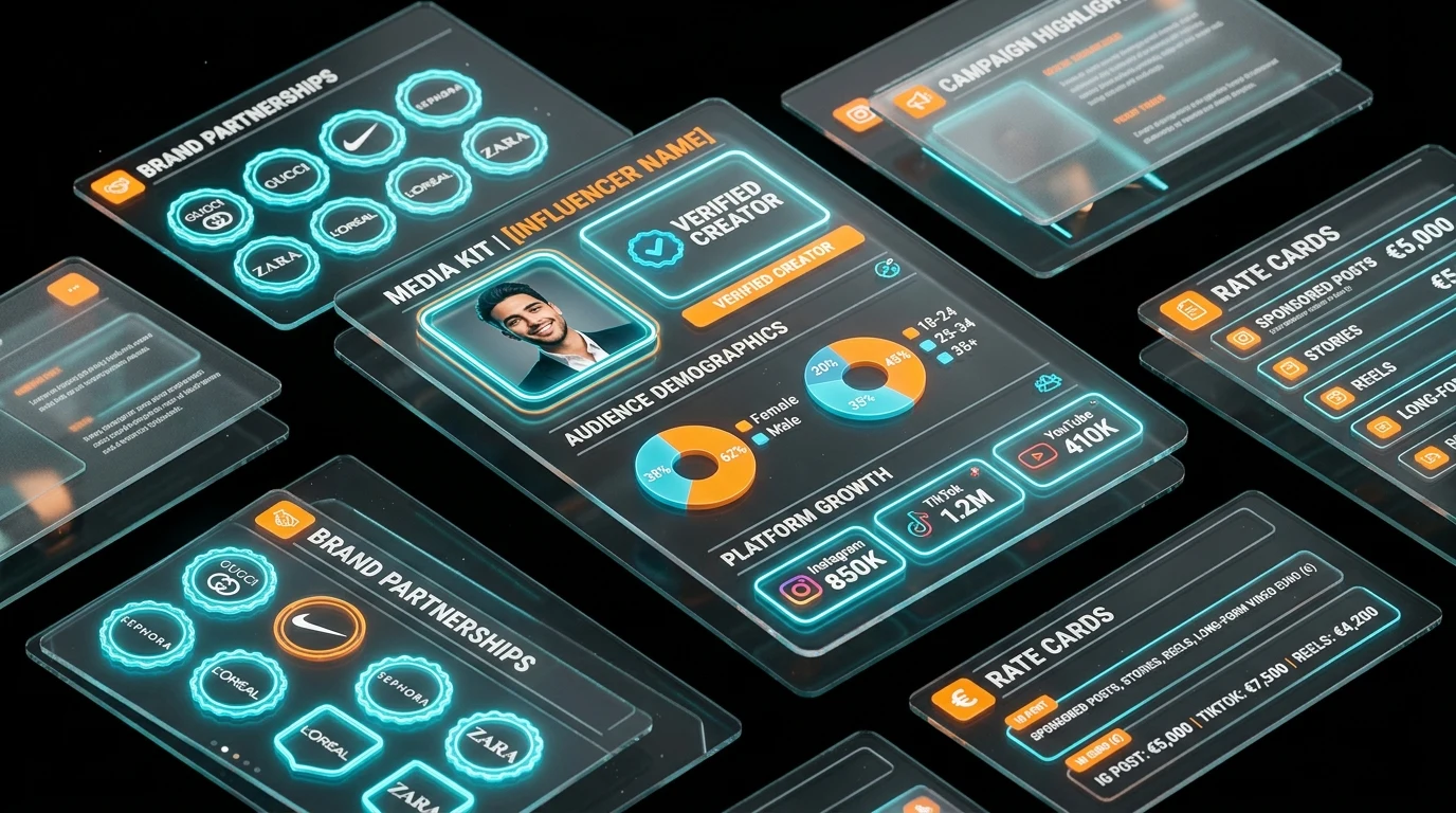 Creador de media kit para influencers y tarifas