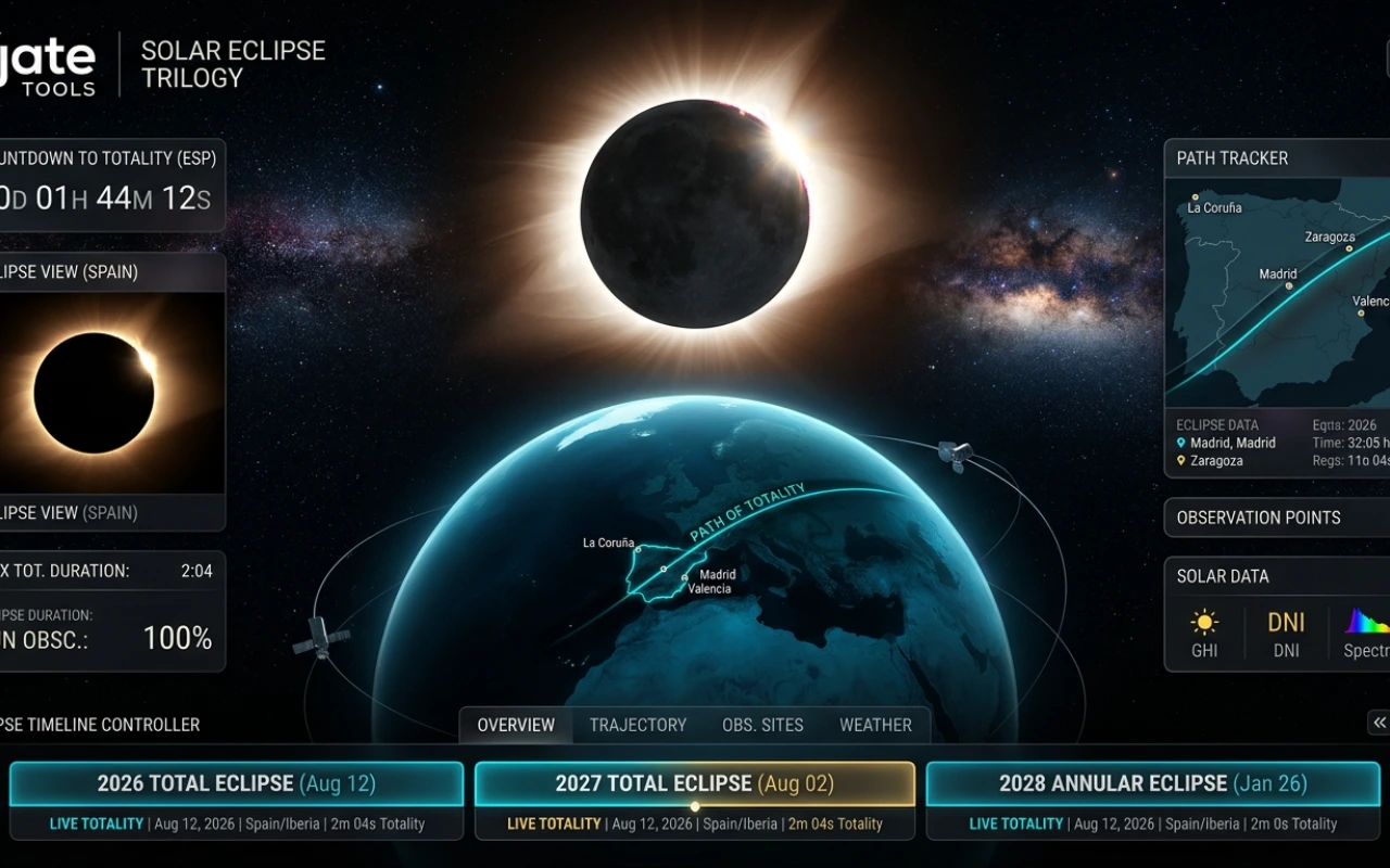 Simulador 3D de eclipses solares en España