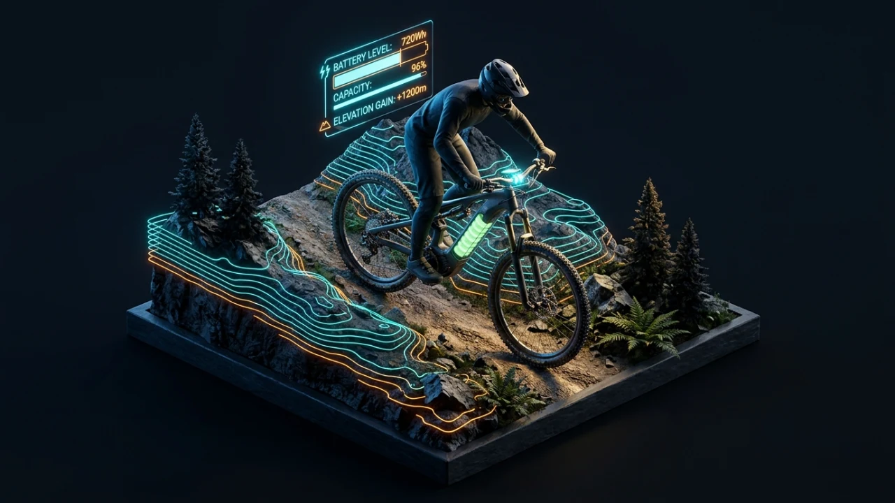Estimador de autonomía y desnivel para e-MTB