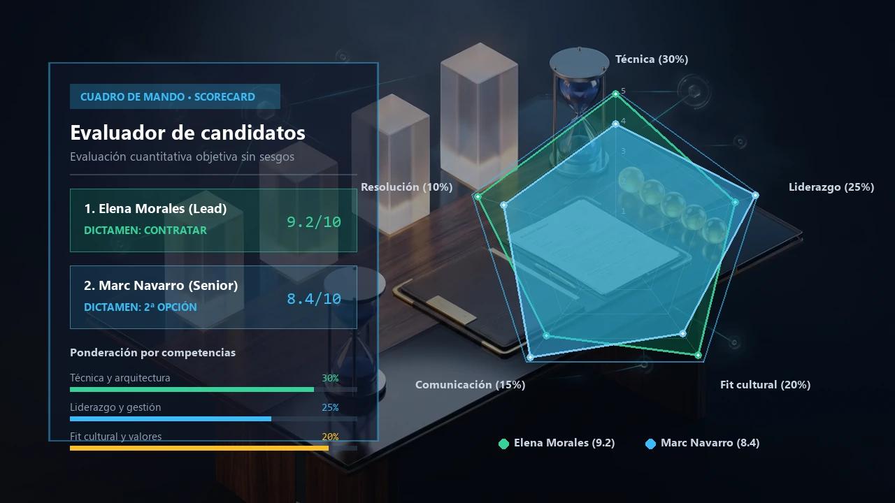 Evaluador de entrevistas y scorecard de candidatos