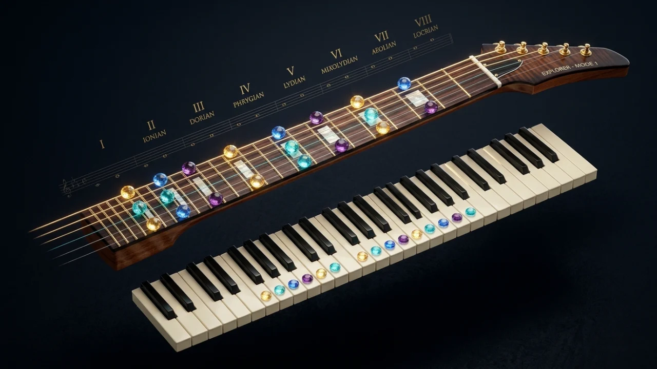 Explorador de escalas y modos musicales