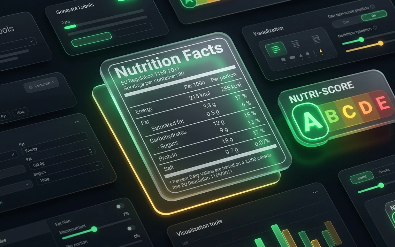 Generador de etiquetas nutricionales y Nutri-Score