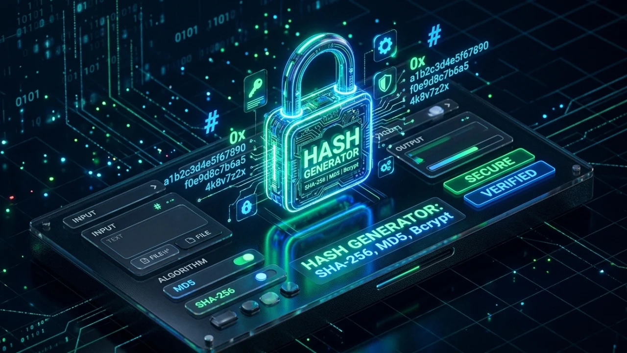 Generador de hash SHA-256, MD5 y Bcrypt