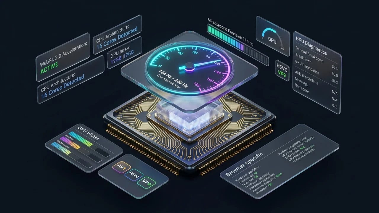 Inspector de hardware y capacidades del navegador