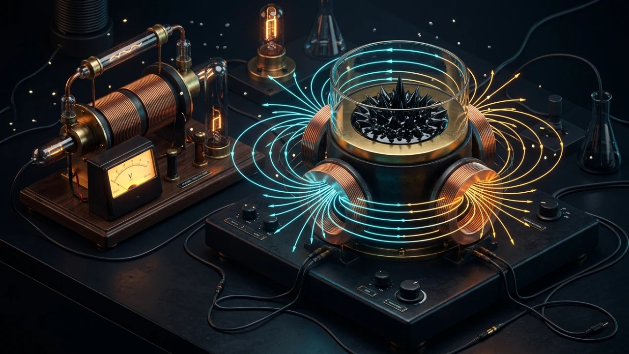 Laboratorio de ferrofluido y electromagnetismo 3D