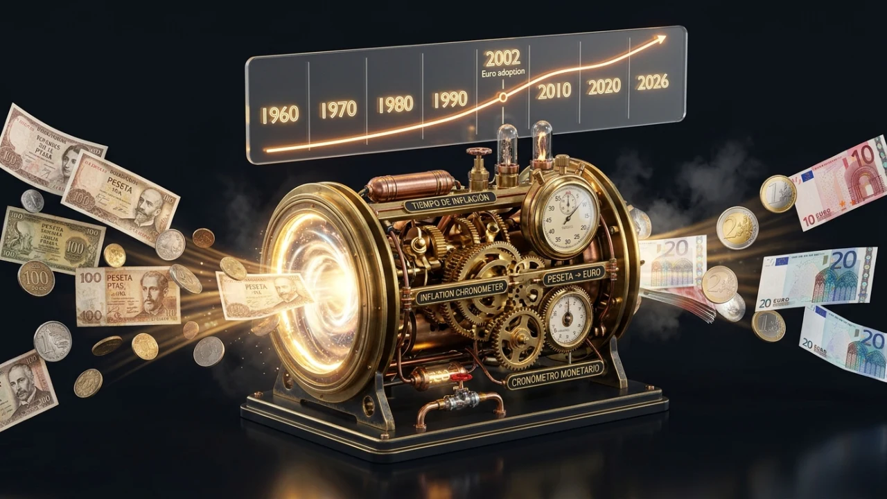 Máquina del tiempo de la peseta y la inflación