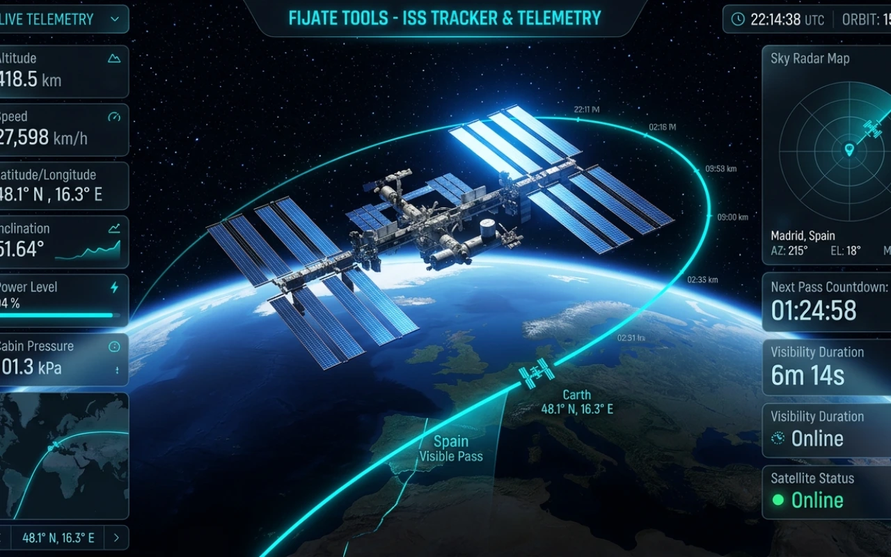 Rastreador 3D de la ISS y satélites en tiempo real