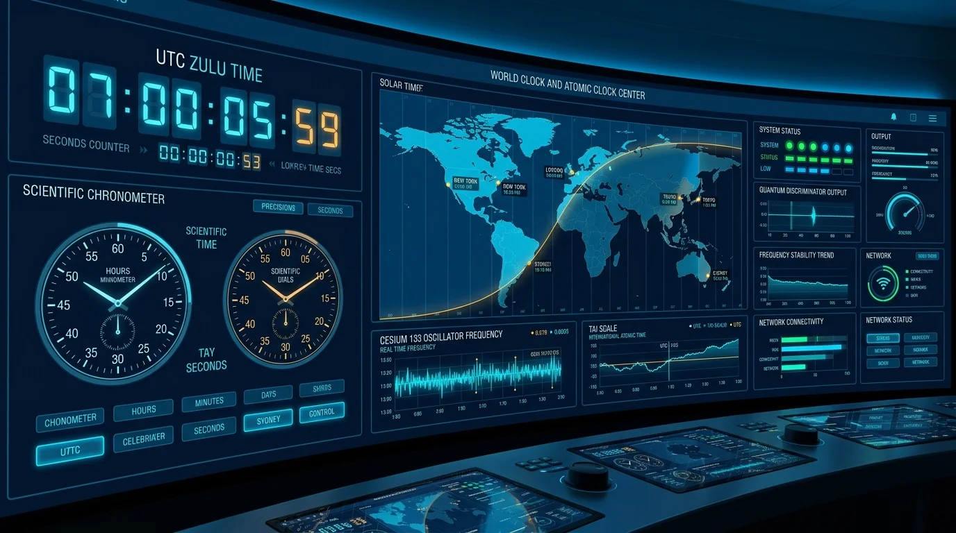 Reloj mundial y centro de tiempo atómico