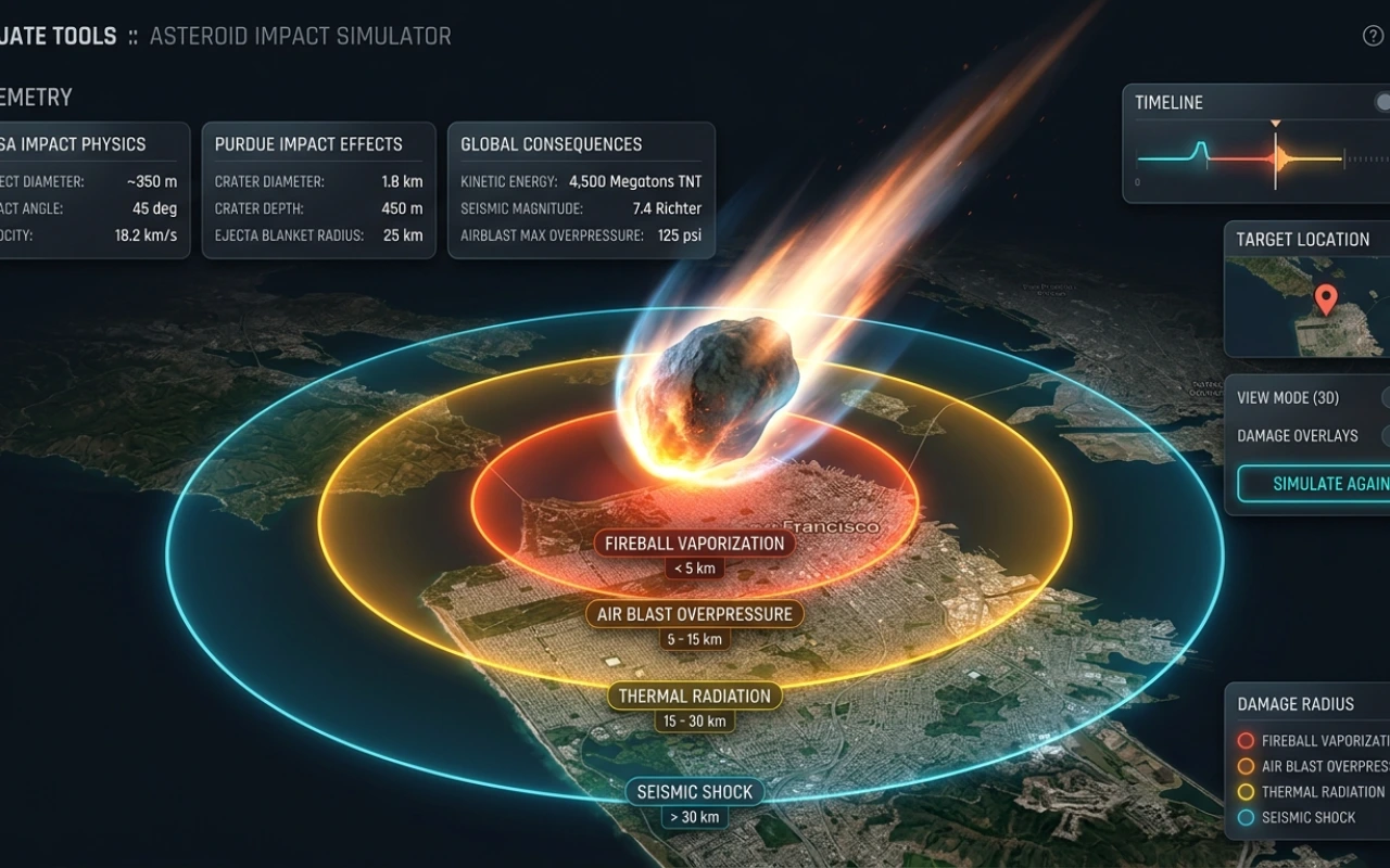 Simulador 3D de impacto de asteroides