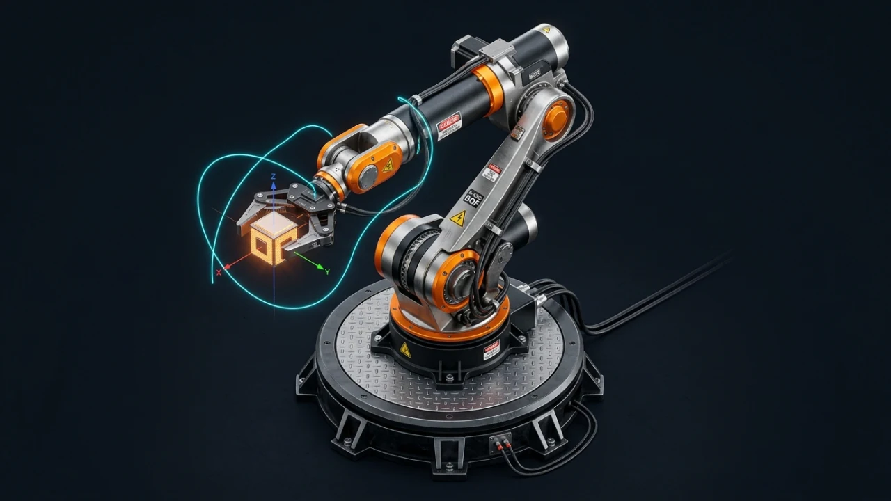 Simulador de cinemática inversa y brazo robótico 6-DOF 3D