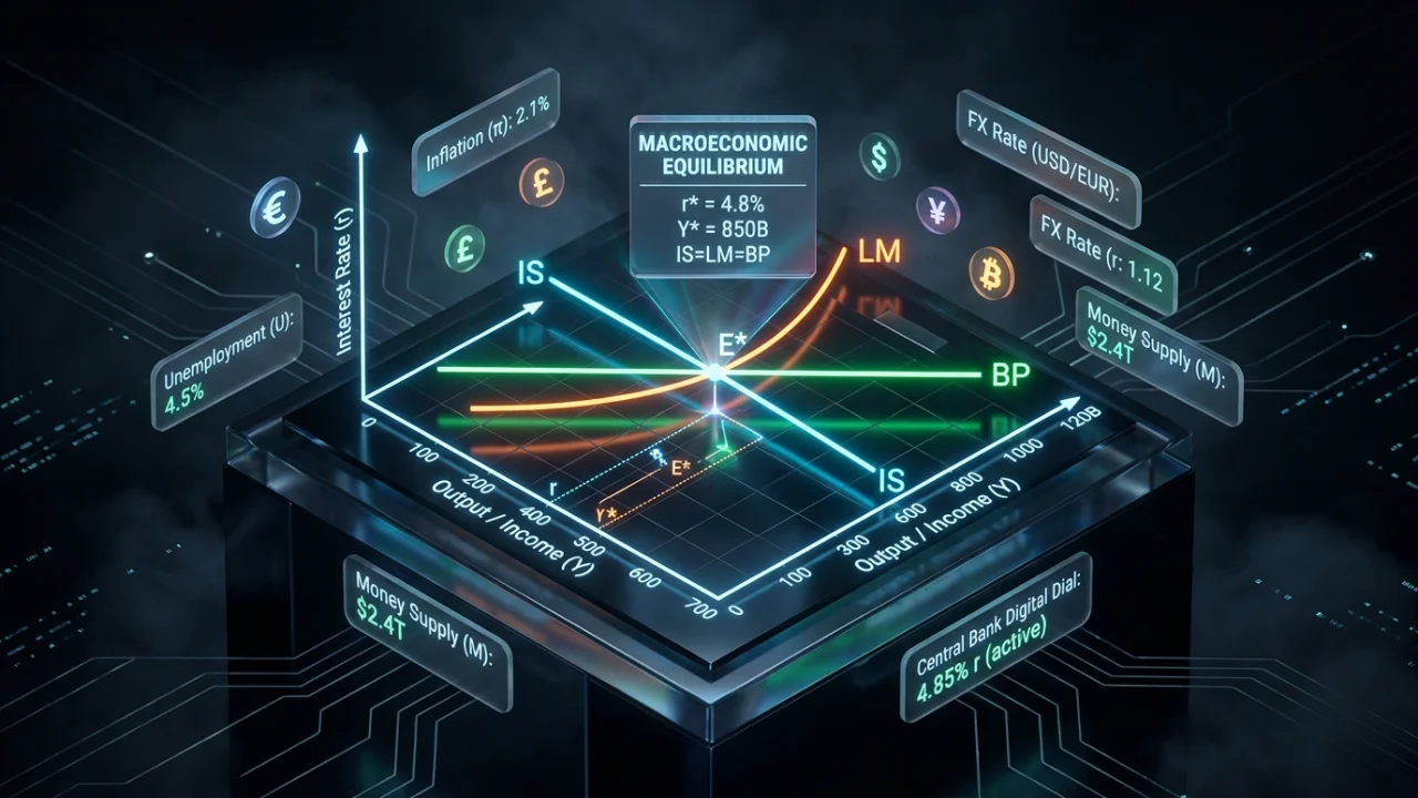 Simulador macroeconómico interactivo IS-LM-BP (Mundell-Fleming)