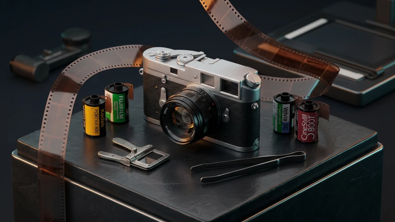 Simulador de película analógica y tonos vintage 35 mm