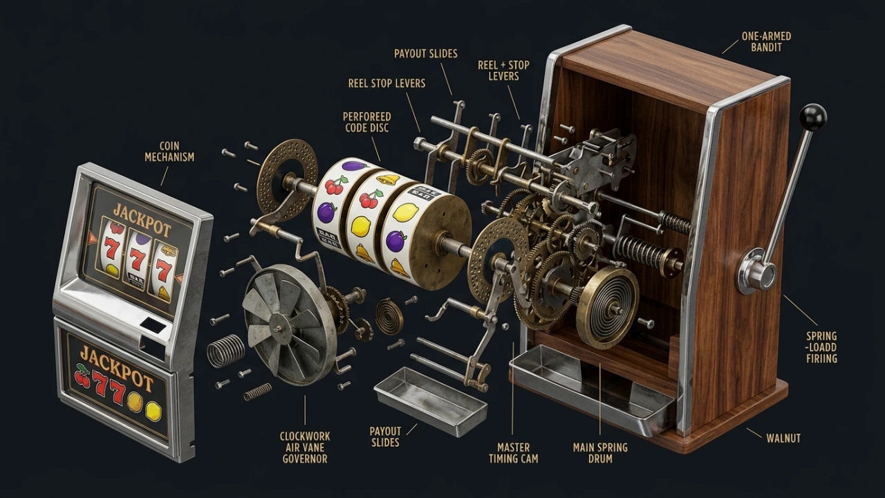 Tragaperras mecánica de los años 60 en 3D