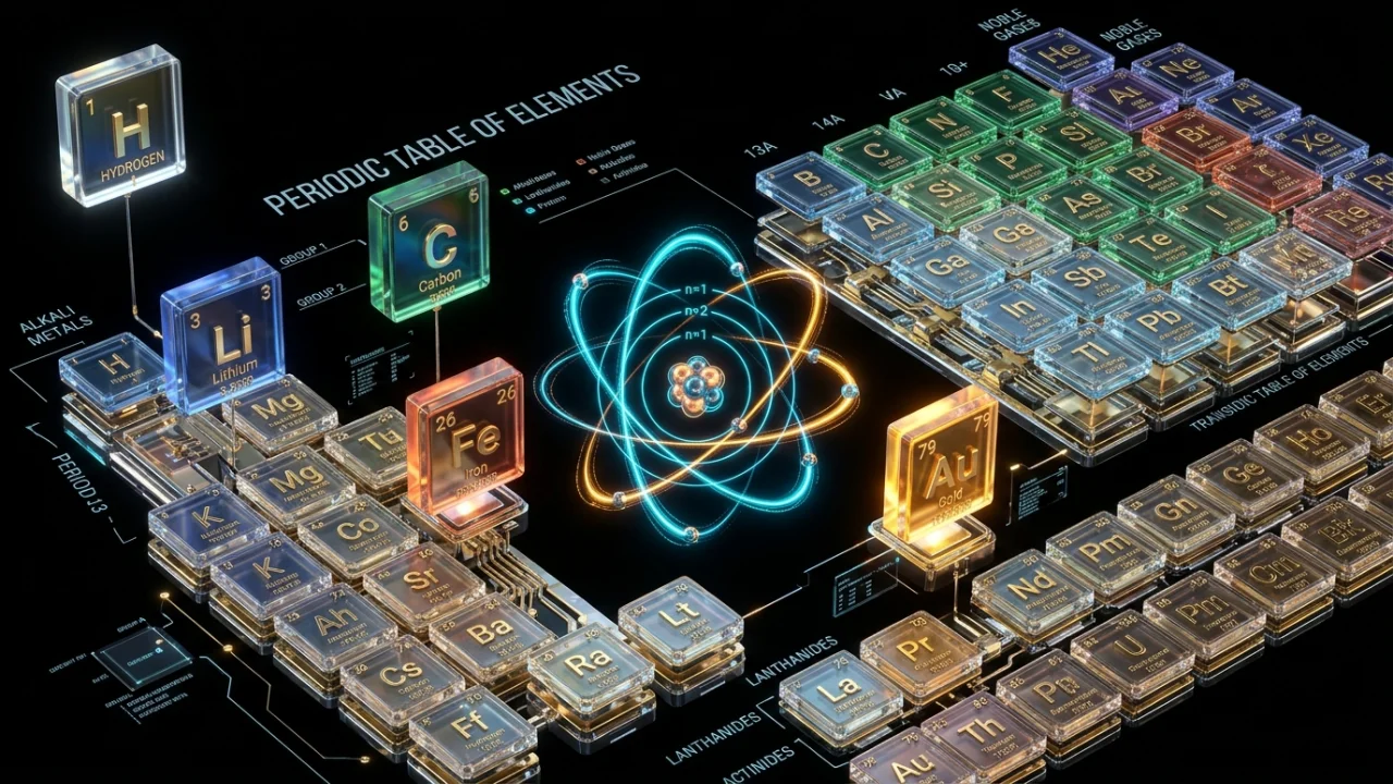 Tabla periódica interactiva y test de elementos químicos