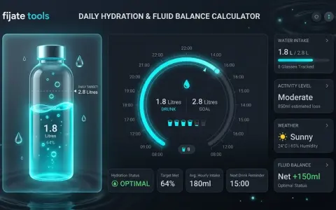 Calculadora de hidratación y agua diaria