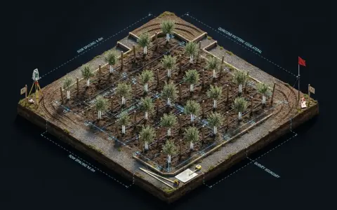 Calculadora de marco de plantación y replanteo de árboles