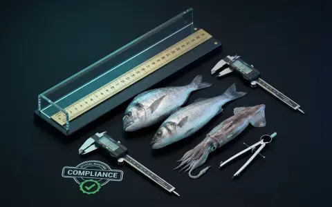 Comprobador de tallas mínimas de pesca en España