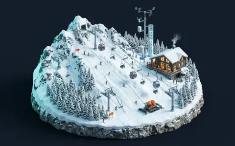 Monitor de estaciones de esquí y nieve