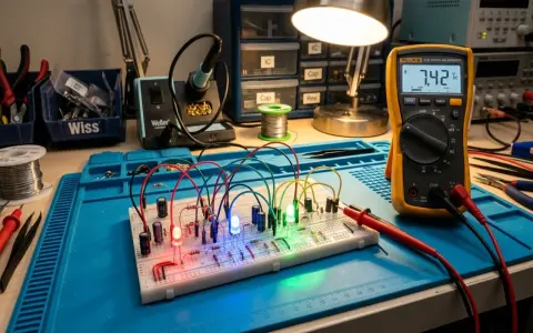Simulador de circuitos electrónicos 3D y banco de pruebas interactivo